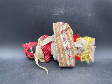 FOLK ART AMERICANA TOPSY TURVY DOLL Black Americana