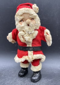 Primitive Folk Art Fabric Santa Retro Christmas