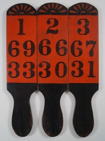 3 Wooden Carnival Game Wheel Betting Paddles #5