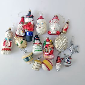 Large Lot Assorted Vintage Mercury Glass Christmas Ornaments