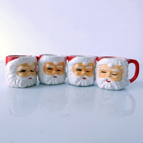 Mini Santa Collector Mugs Made in Japan by Kelvin’s set of 4