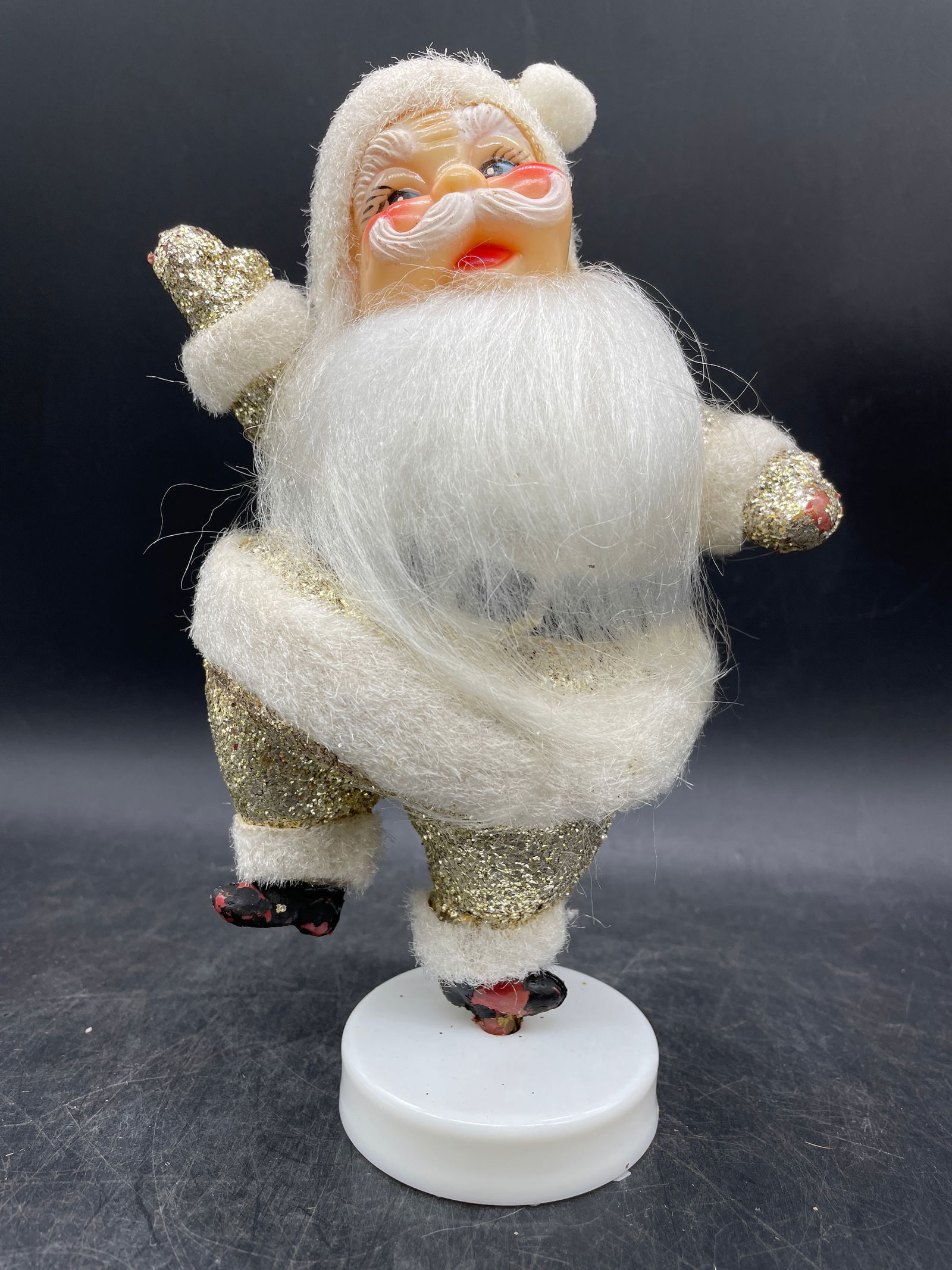 Vintage Dancing Glitter Metallic Santa Claus Figure Hong Kong (1 of 8)