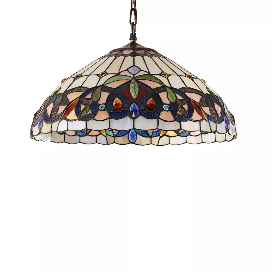 18.11 " Stained Glass Pendant Swag Ceiling Light (1 of 6)
