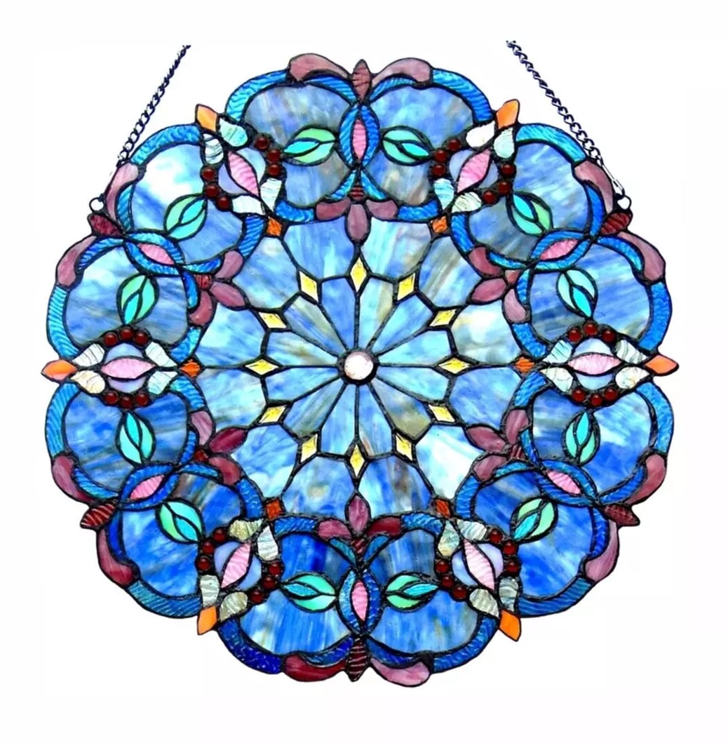 20" Round Stained Glass Window Hanging Panel Suncatcher (1 of 4)