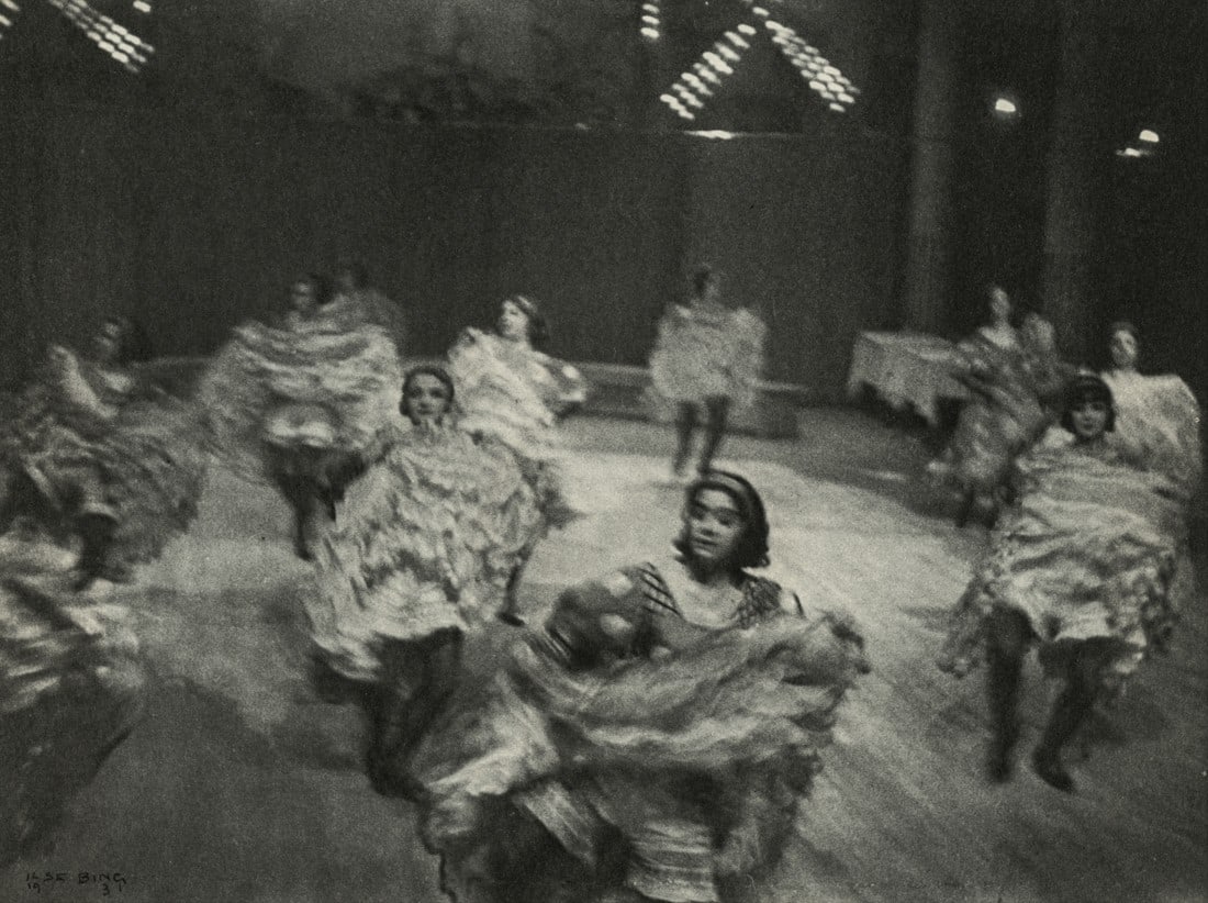 ILSE BING - French Cancan, Moulin Rouge, Paris, 1931: Artist: Ilse Bing Title: French Cancan, Moulin Rouge, Paris, 1931 Medium: Photo Litho, 1985, USA Dimensions: 7.45x5.6" Description: Heat Wax Mounted on 8.5x11" Conservation Board Artist Bio: Ilse Bing