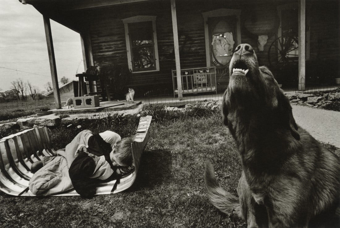 LARRY TOWELL - Noah Towell at The Farmhouse, 1995: Artist: Larry Towell Title: Noah Towell at The Farmhouse, Lambton County, Ontario, Canada, 1995 Medium: Photo Litho, 2008, China Dimensions: 8.5x5.7" Description: Heat Wax Mounted on 8.5x11" Conservat