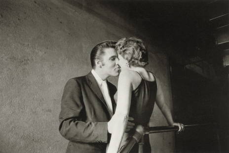 ALFRED WERTHEIMER - Elvis Presley, The Kiss, 1956: Artist: Alfred Wertheimer Title: Elvis Presley, The Kiss, 1956 Medium: Photo Litho, 2008, USA Dimensions: 7.6x5.1" Description: Heat Wax Mounted on 8.5x11" Conservation Board Artist Bio: Alfred Werthe