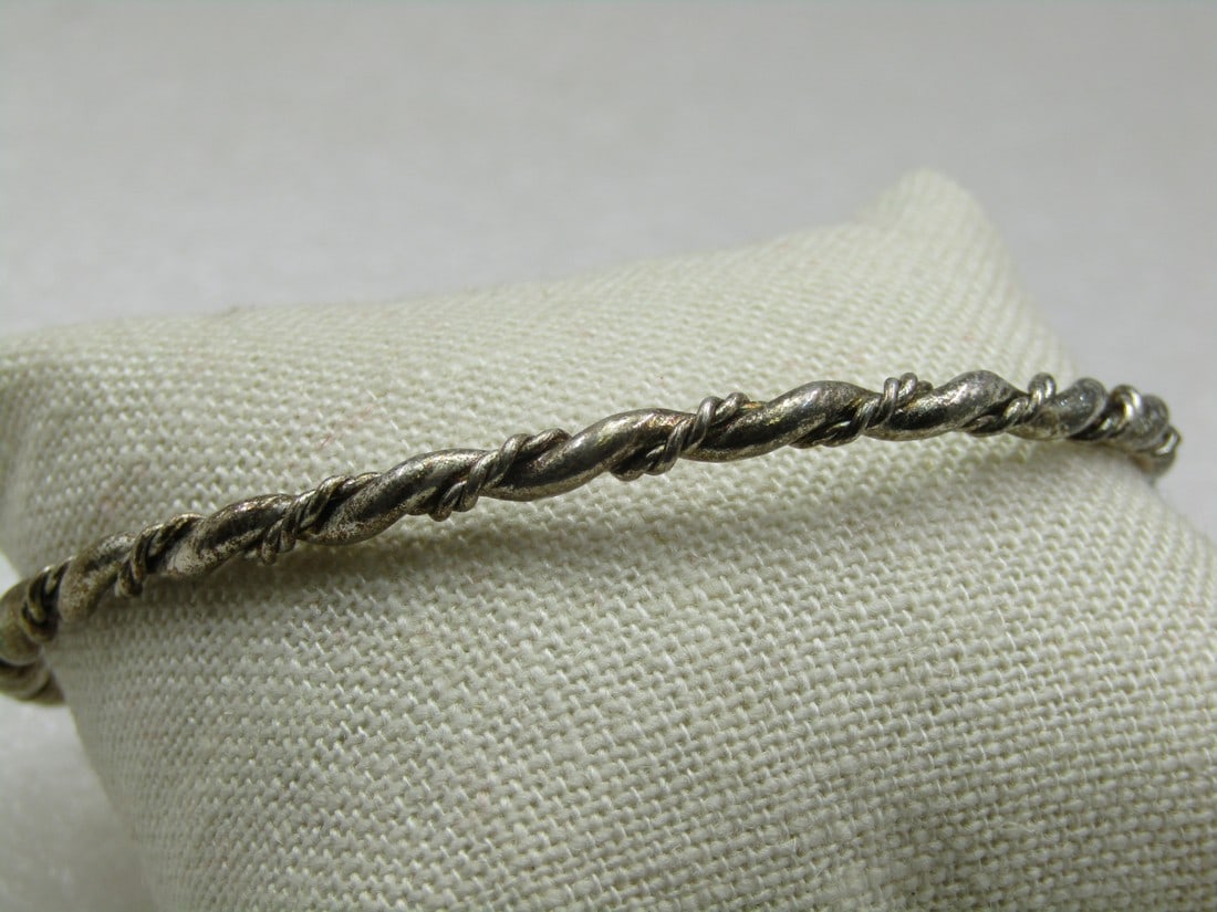Twisted Bangle Bracelet, 8.5", 3.9mm, 1970's (1 of 5)