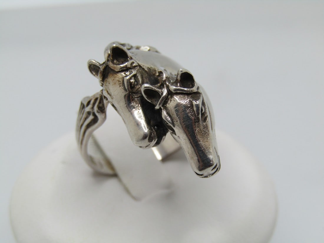 Sterling Silver Wild Horses Ring, Sz. 8, Unisex (1 of 6)