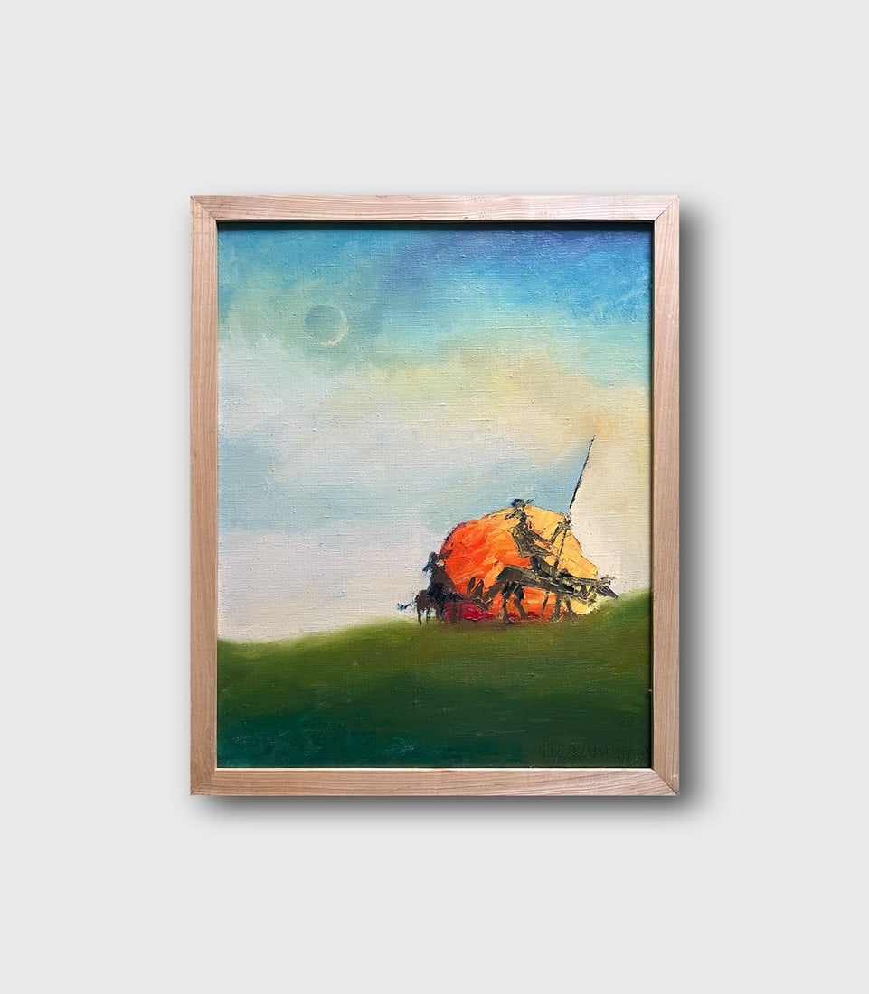 Oil painting with frame Don Quixote K. Leonid: 786KK Painter: K. Leonid Sіze: 50x40 cm/ 19.68x15.74 inches Components: oil, canvas Original painting CONDITION: exellent ERA:2017 ARTIST: Born in the village of Ostrov, what a beautiful name, l