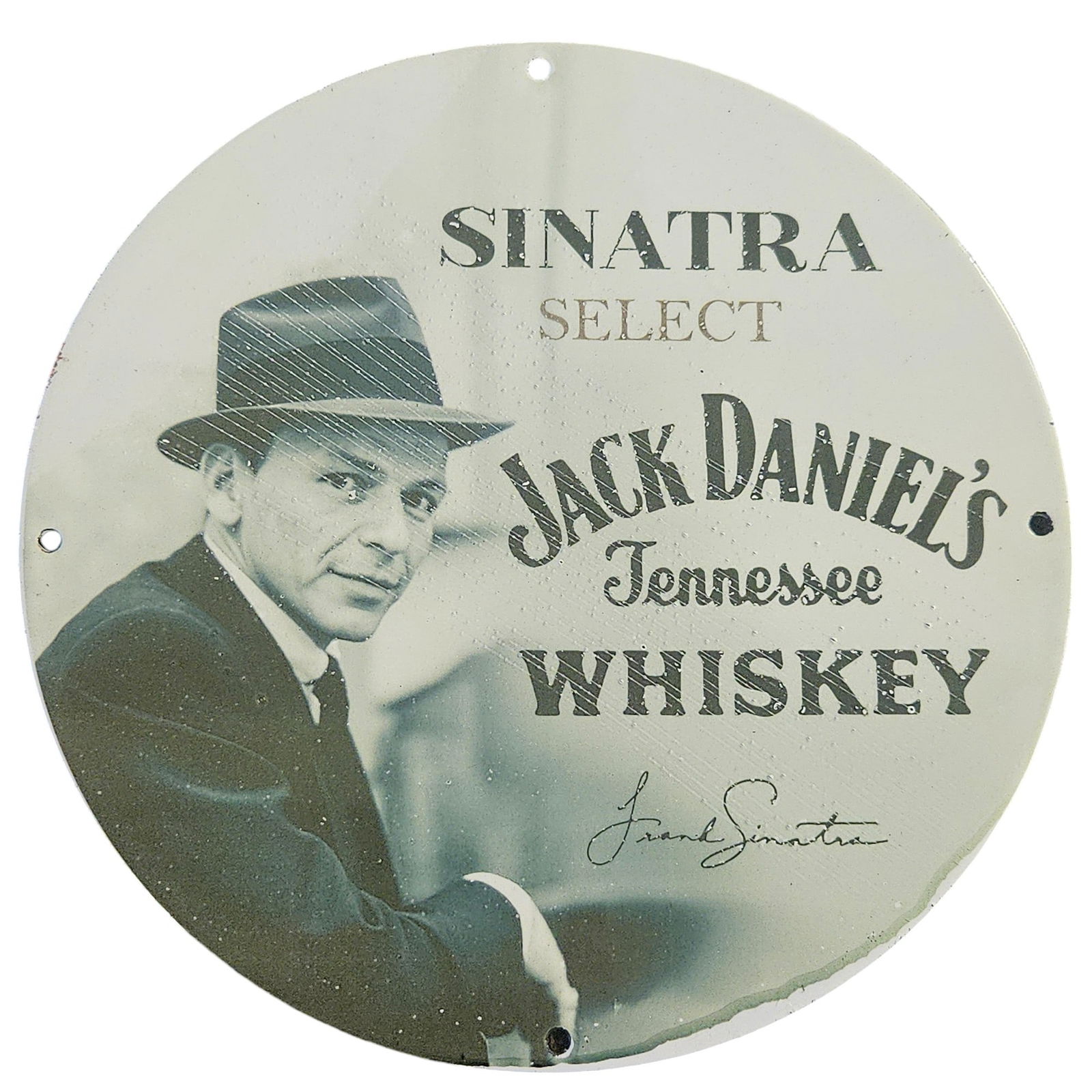 Vintage Sinatra Select Jack Daniel's Tennessee Whiskey Porcelain Sign (1 of 2)