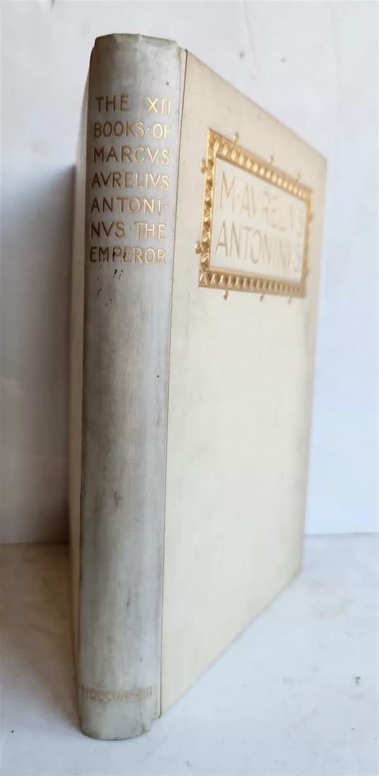 1898 XII BOOKS of M.AURELIUS ANTONINUS THE EMPEROR antique VELLUM BOUND ENGLISH (1 of 5)