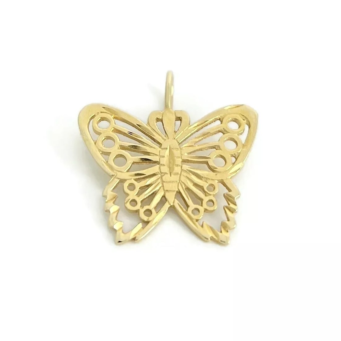 Vintage Butterfly Necklace Pendant Charm 14K Yellow Gold, 1.57 Grams (1 of 6)