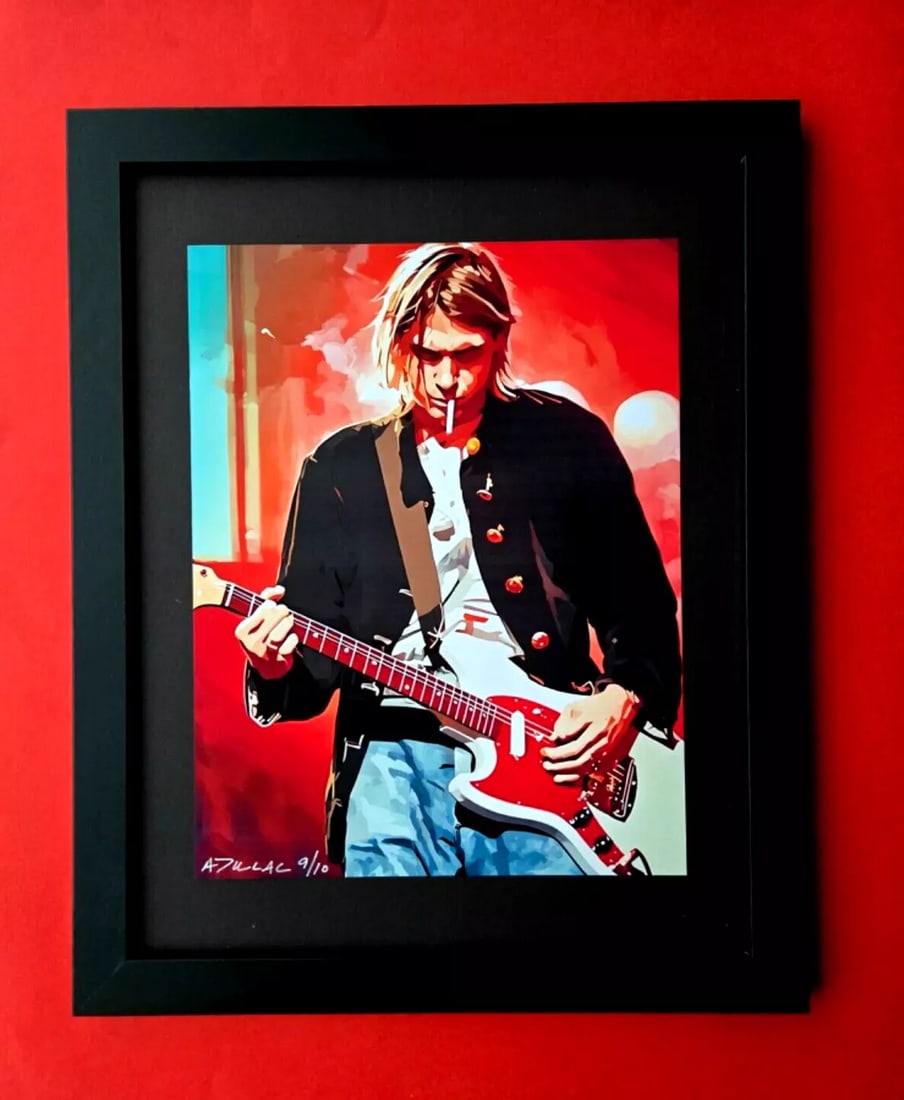 ALEXANDER DULAC | KURT COBAIN NIRVANA Hand Signed Authentic Print Ed of 10 COA (1 of 4)