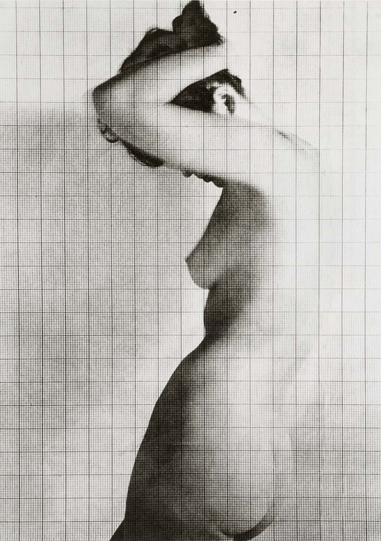 ERWIN BLUMENFELD - Figure Under Grid, New York, 1950: Artist: Erwin Blumenfeld Title: Figure Under Grid, New York, 1950 Medium: Photo Litho, 1999, Hong Kong Dimensions: 7.25x10.25" Description: Heat Wax Mounted on 11x14" Conservation Board Artist Bio: Er