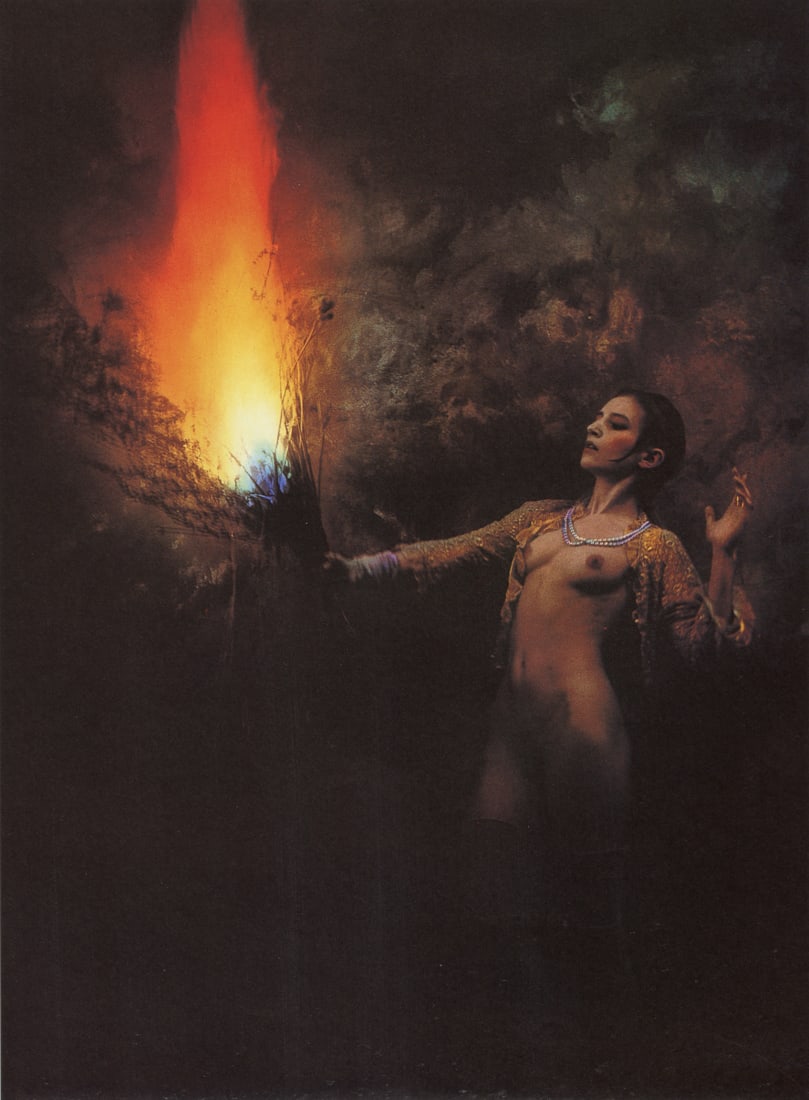 JAN SAUDEK - The Torch, 1988: Artist: Jan Saudek Title: The Torch, 1988 Medium: Photo Litho, 2000, Spain Dimensions: 7x9.5" Description: Heat Wax Mounted on 11x14" Conservation Board Artist Bio: Jan Saudek (1935) is a Czech art ph