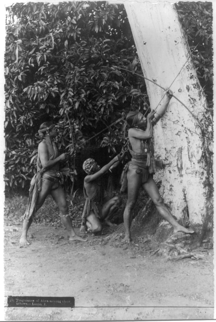 1890 Philippines, Tinquianes of Abra aiming their arrows: Title: 1890 Philippines, Tinquianes of Abra aiming their arrows Artist/Source: FRANK CARPENTER Original Date: SEE TITLE Dimensions: 8X10 Description: || UNITED STATES SHIPPING ONLY! || This lot is a D