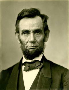 1863, PRESIDENT LINCOLN, BY ALEXANDER GARDNER /MATTHEW BRADY: Title: 1863, PRESIDENT LINCOLN, BY ALEXANDER GARDNER /MATTHEW BRADY Artist/Source: ALEXANDER GARDNER (1821, United Kingdom-1882, Washington D.C.) Original Date: 1863 Dimensions: 8X10 Description: || U
