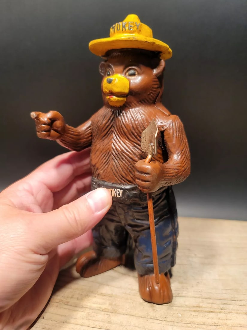 Cast Iron Smokey The Bear Coin Bank (1 of 12)