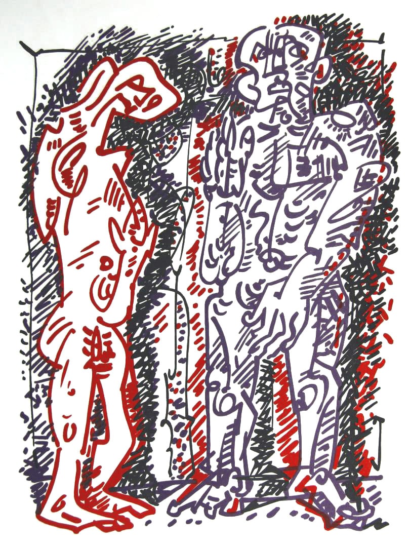 Andre Masson Original Lithograph 1 Graphik 1973: Artist: Andre Masson Country: France Title: Untitled 1 Medium: Original Lithograph Marks: Not signed or numbered Paper Size: 14 x 11.75 inch Printed: 1973 by Mourlot Paris Provenance: Masson Gra