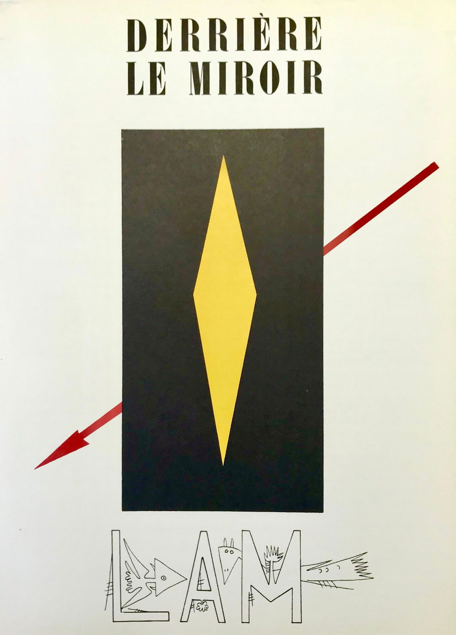 Wifredo Lam Lithograph DM0152 Derriere le Miroir 1953: Artist: Wifredo Lam Title: Untitled DM0352 Medium: Original Lithograph Marks: Not signed or numbered Publisher: 1953 Maeght, France Paper Size: Vellum 15 x 22 inch folded as published Provenance: Derr