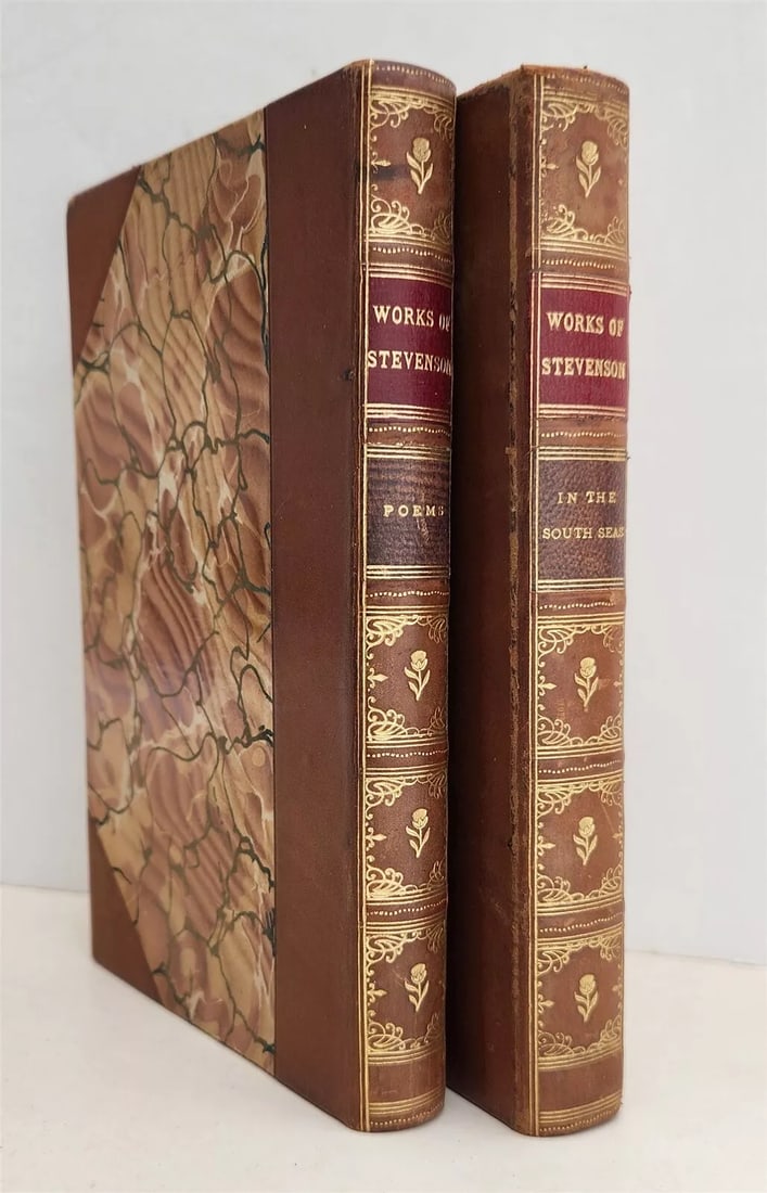 1905 ROBERT LOUIS STEVENSON WORKS 2 VOLUMES antique (1 of 9)