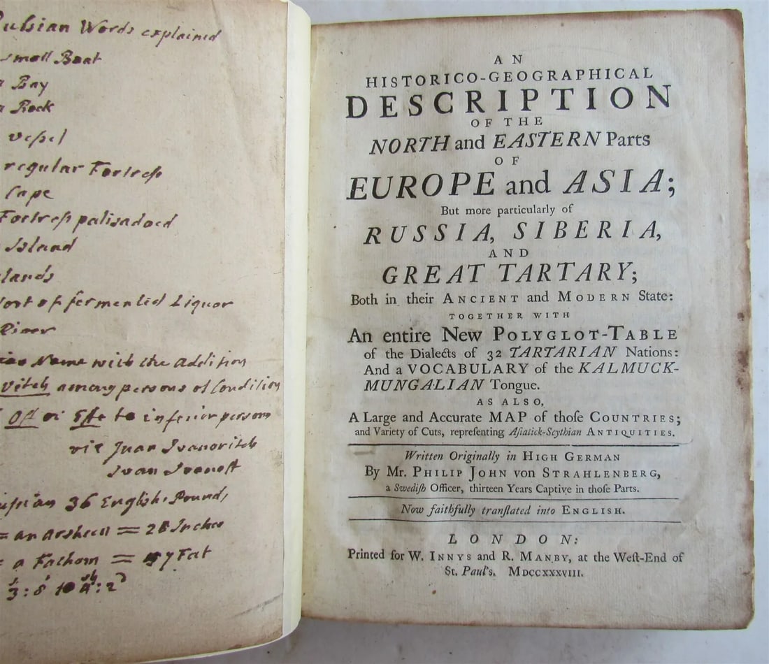1738 RUSSIA SIBERIA & GREAT TARTARY Description illustrated ANTIQUE in ENGLISH (1 of 12)