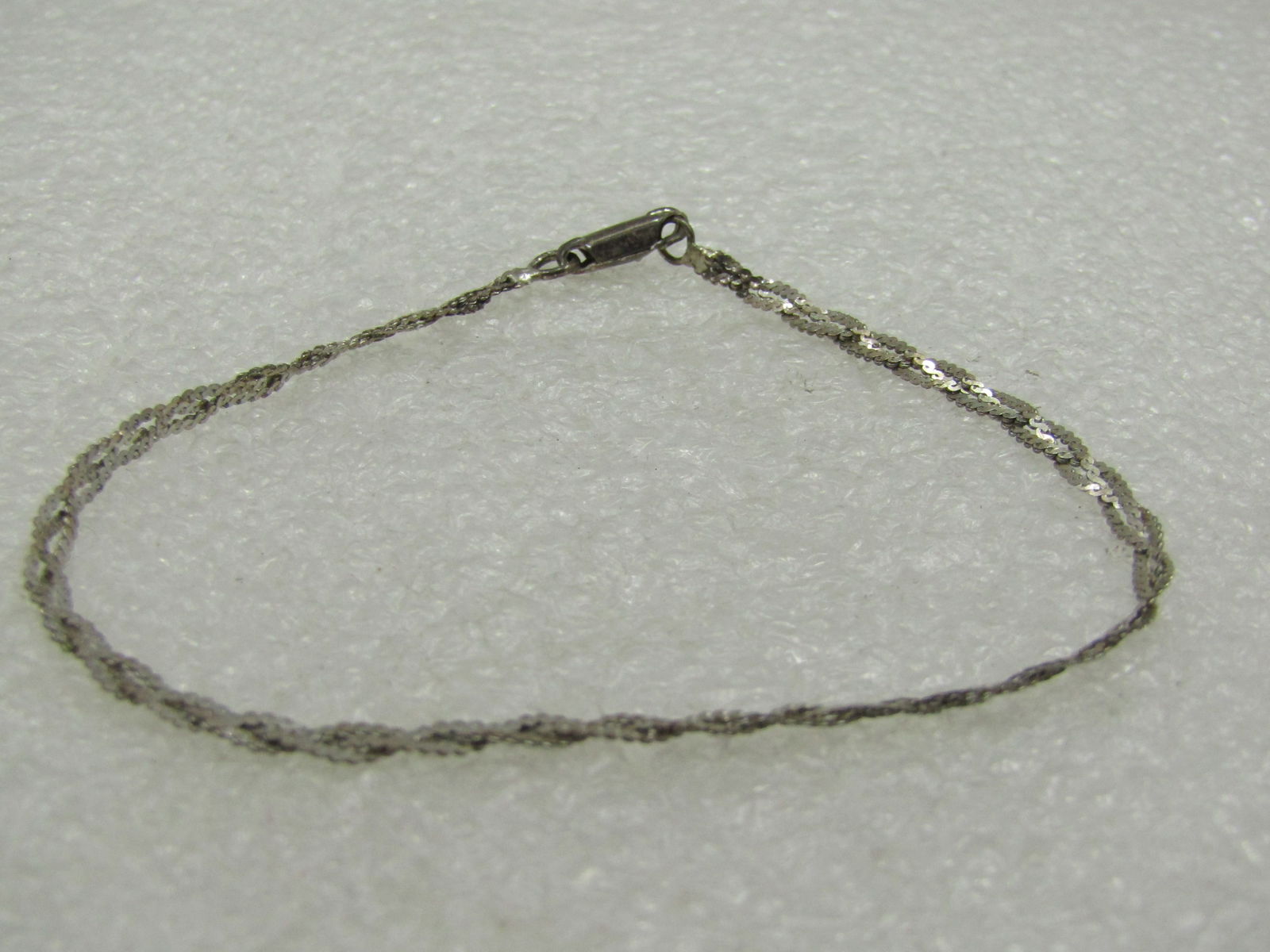 Vintage Sterling Braided Herringbone Bracelet 7", Signed (1 of 6)