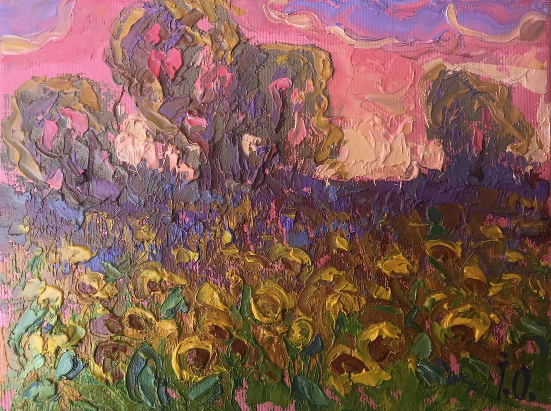 Oil painting Sunflower field Kalenyuk Alex (1 of 12)