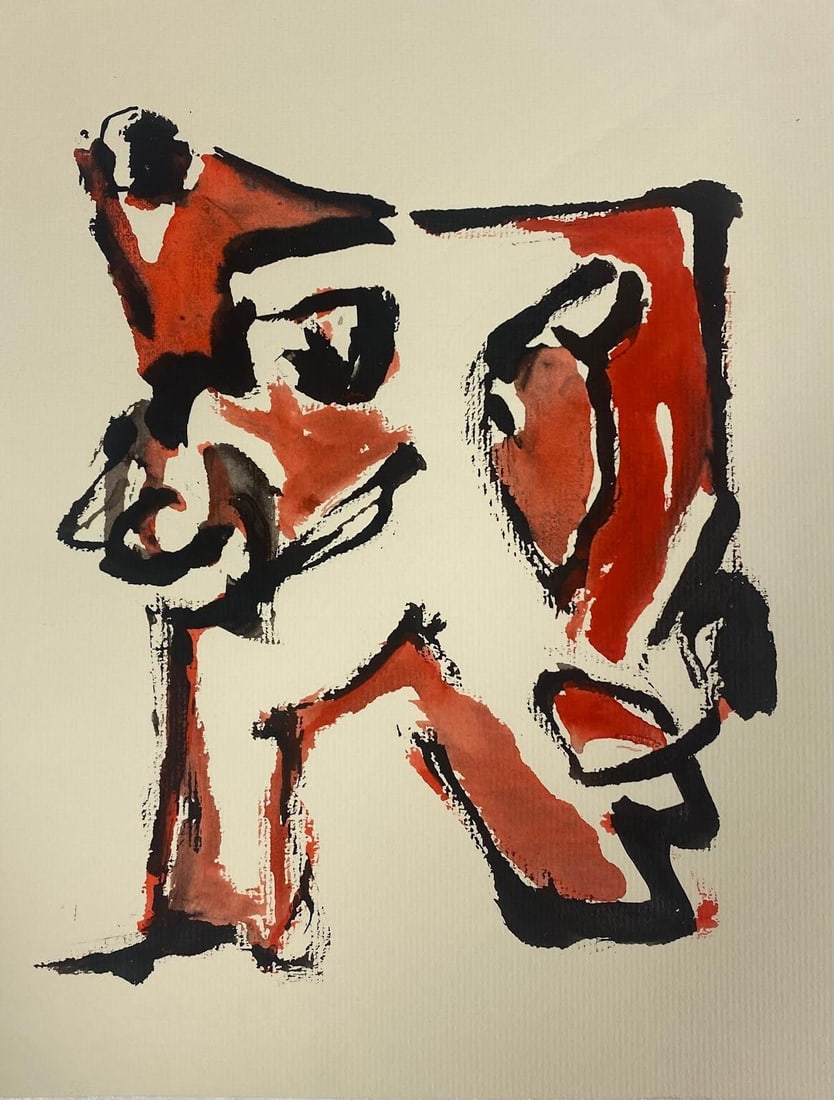 French Expressionist Abstract Original Painting Artists Studio Provenance Mid 20th Century (1 of 3)