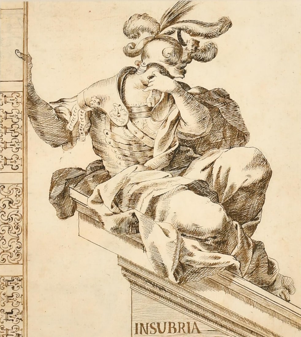 Fine 1700's Italian Old Master Ink & Wash Drawing Roman Allegorical Insubria 18th century (1 of 3)
