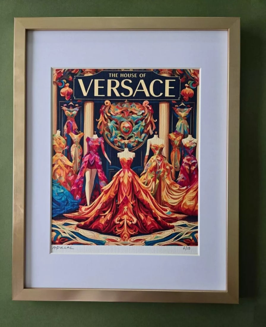 ALEXANDER DULAC | VERSACE Hand Signed Authentic Print Edition of 10 | COA: My art is a celebration of the grandeur and splendor of the 21st century. Through my portraits, I seek to immortalize those who not only define but also inspire aspiration and luxury in our contempora