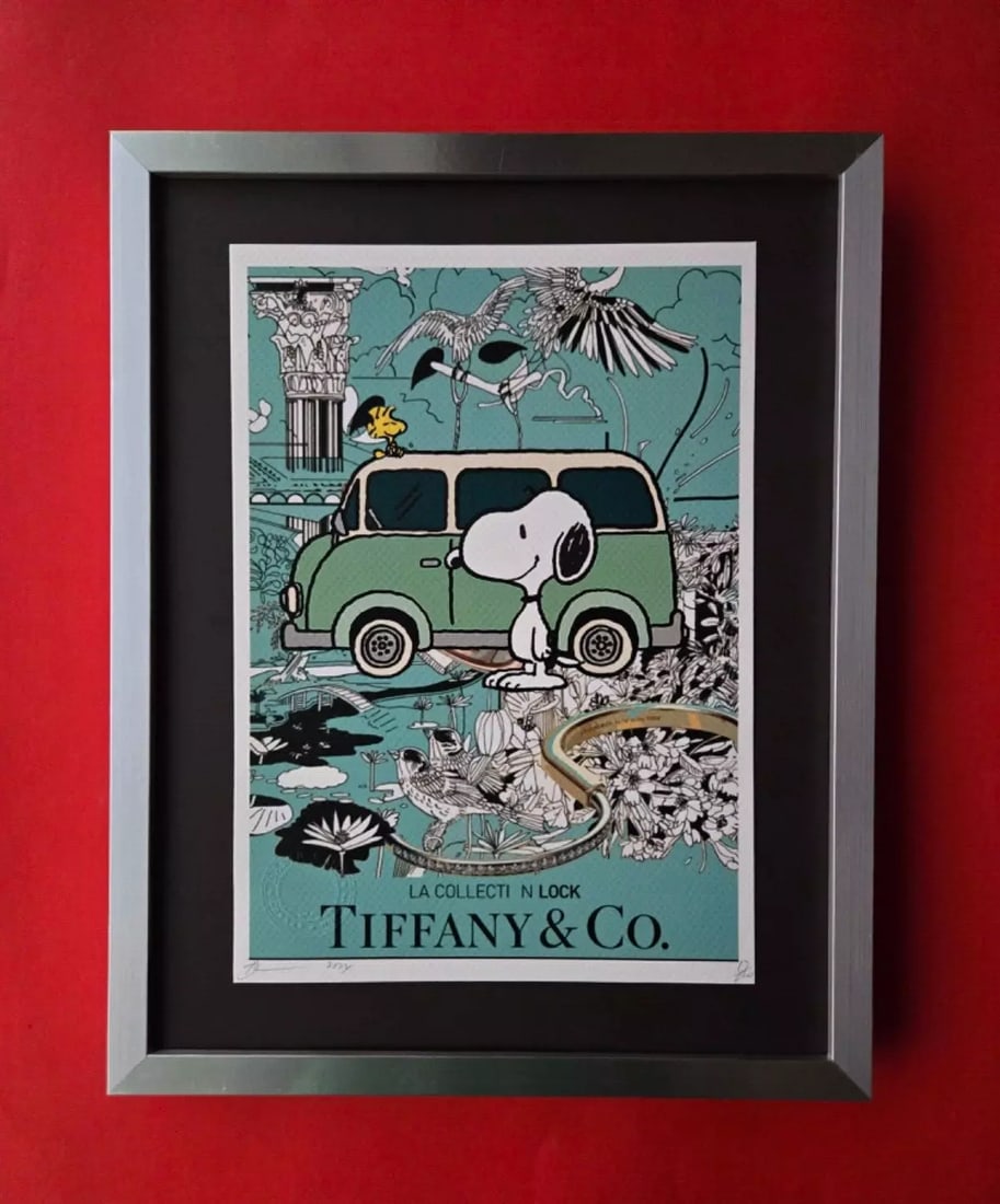 Death NYC | Hand Signed Original Pop Art Print SNOOPY VW VAN TIFFANY & CO #8 COA (1 of 3)