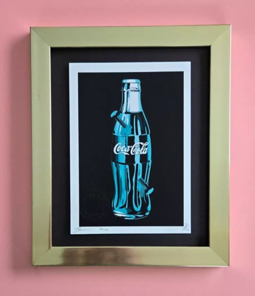 DEATH NYC Signed Original Hand Signed Print Framed LtEd COA My Coca Cola (1 of 2)