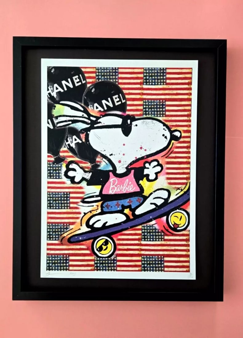 DEATH NYC Hand Signed LARGE Print Framed 16x20in COA Snoopy Barbie Chanel #7 (1 of 3)