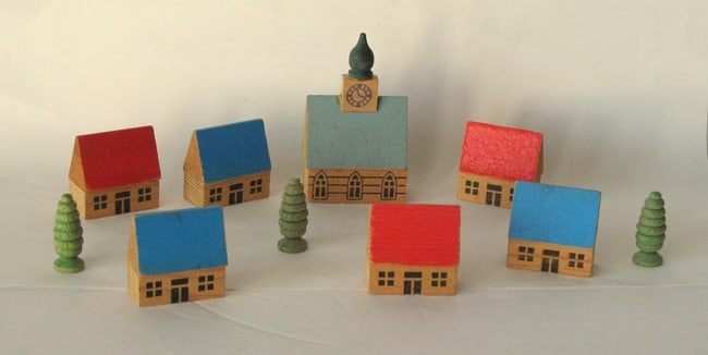 Vintage German Putz Christmas village. (1 of 1)