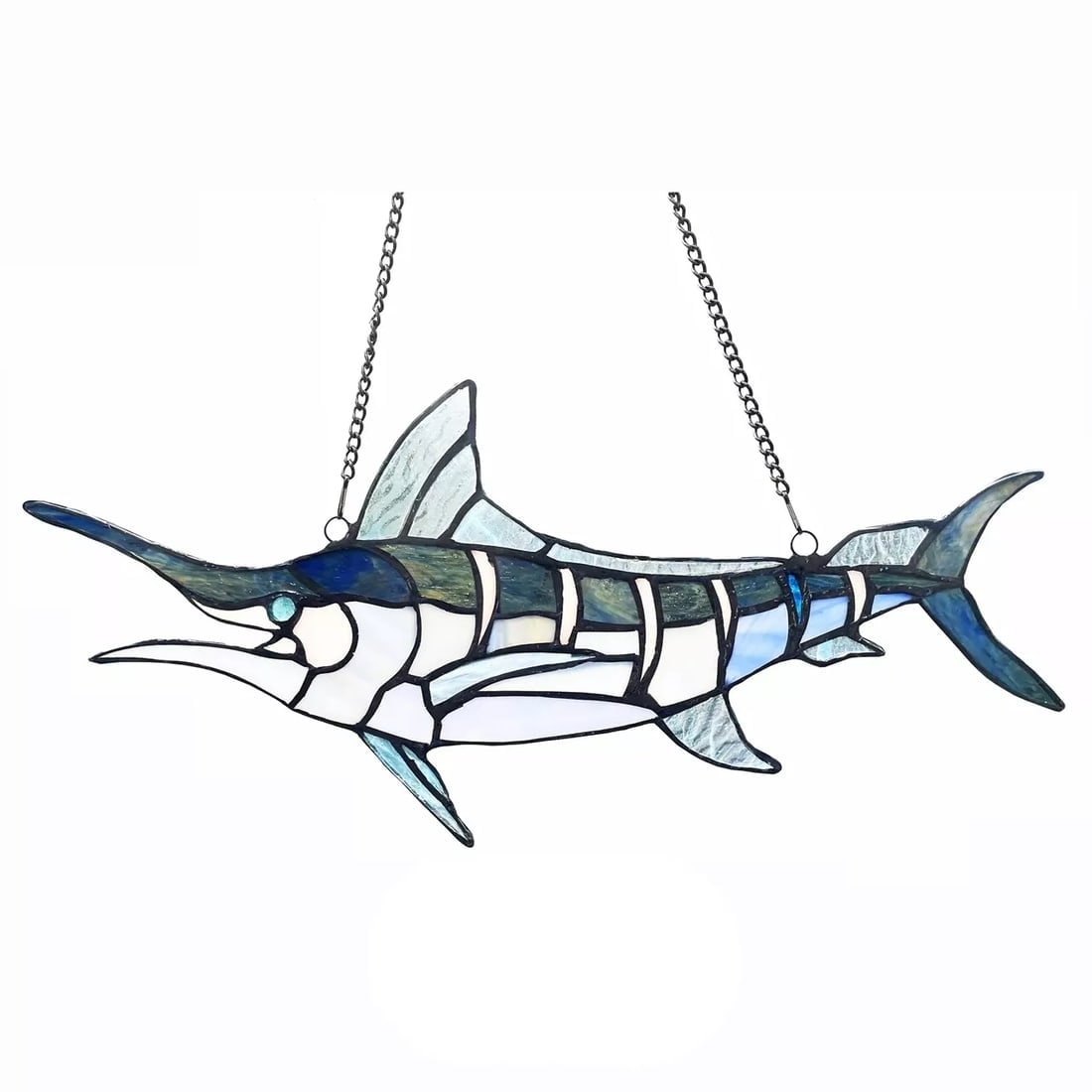 16" Stained Glass Sword Fish Marlin Window Hanging Panel Suncatcher (1 of 1)
