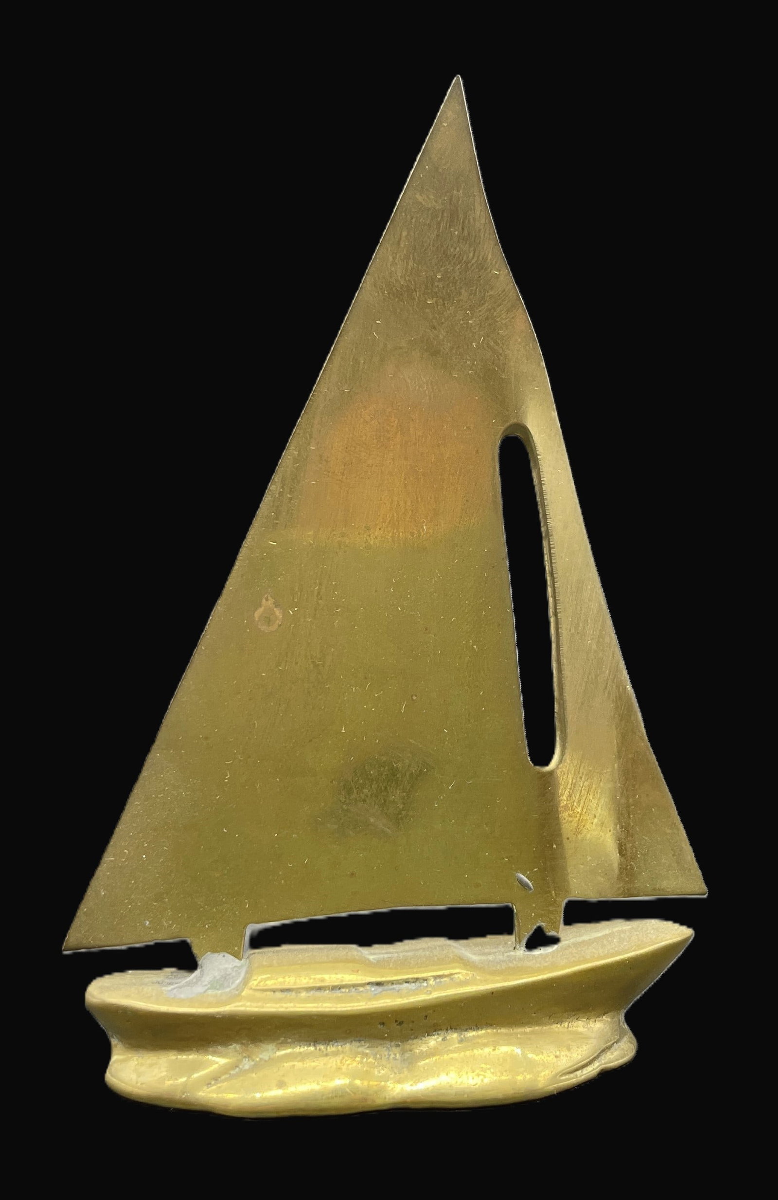 VINTAGE SOLID BRASS NAUTICAL SAILBOAT PAPER WEIGHT FIGURINE SAIL BOAT (1 of 7)