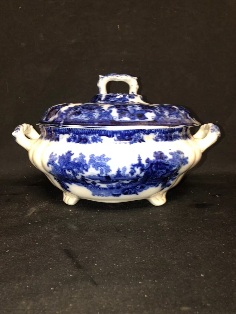 Fairy Villas Flow Blue Soup Tureen (1 of 10)