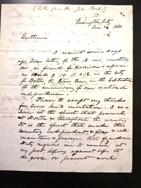 1840 Patriotic Whig Party Letter Harrison and Reform (1 of 2)