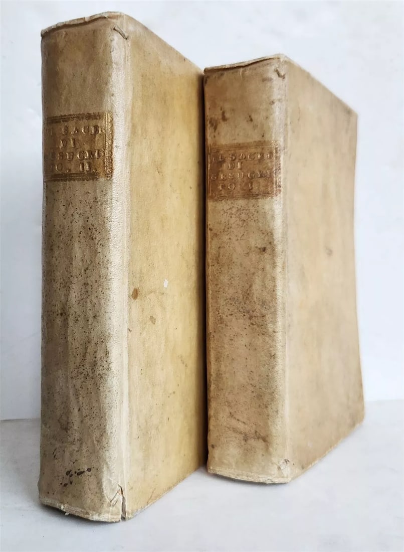 1772-1773 IL SACERDOTE di GESUCRISTO 2 VOLUMES antique VELLUM BINDING (1 of 4)
