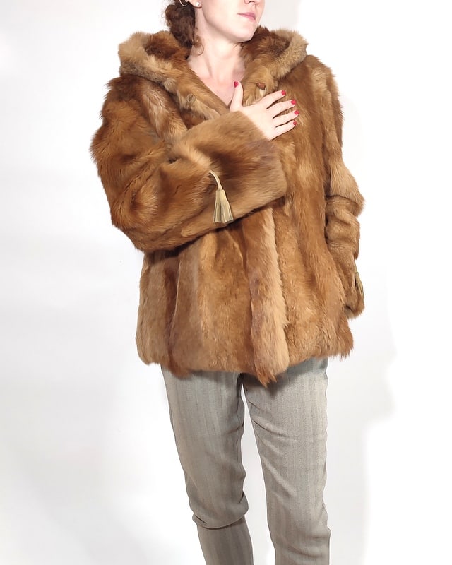 FOX FUR JACKET WITH HOOD EU: L; US: 16 (1 of 10)