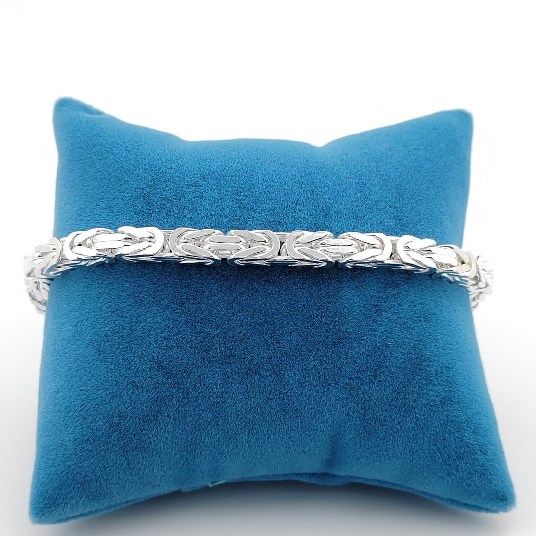 925 Sterling Silver Square Byzantine King's Bracelet (1 of 8)