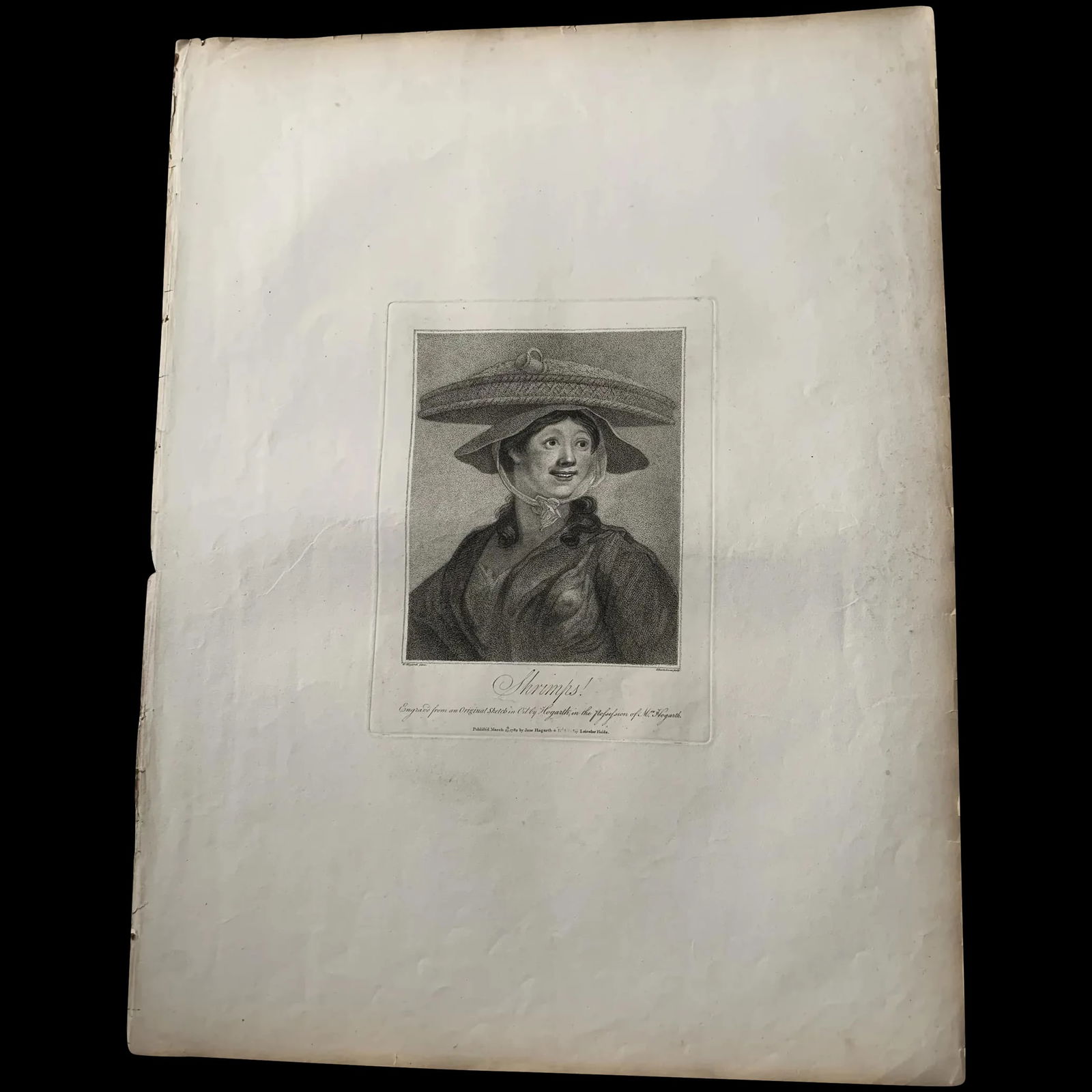 Shrimps!, after W. Hogarth. Heath edition 1822: Title: Shrimps! Engraver: Francesco Bartolozzi (Italian, Florence 1728–1815 Lisbon) Artist: After William Hogarth (British, London 1697–1764 London) Publisher: Published London by Jane Hog