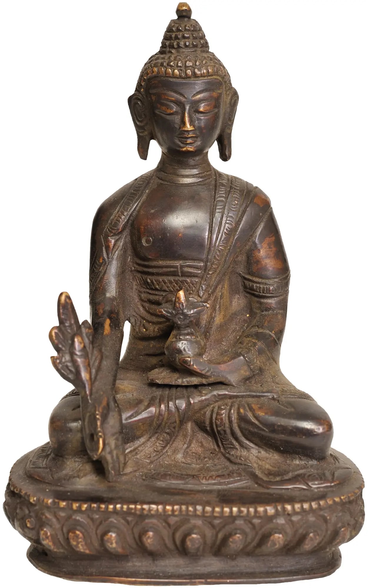 4" Brass Medicine Buddha Idol | Tibetan Buddhist Deity Statues (1 of 1)