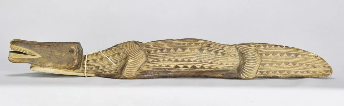 African Art Large 27" decorative wooden Crocodile figure statue sculpture Mali ? (1 of 7)