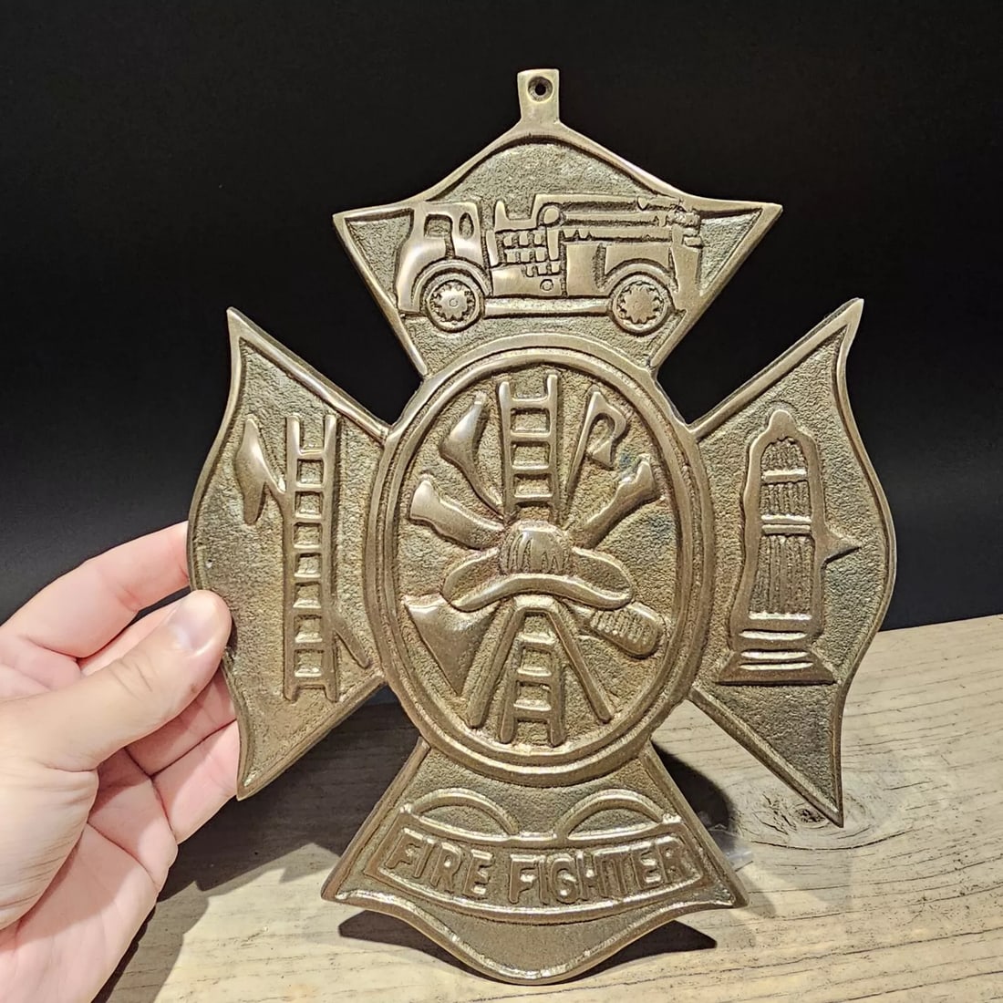 Brass Fire Fighter Plaque Fire Mark Sign (1 of 11)