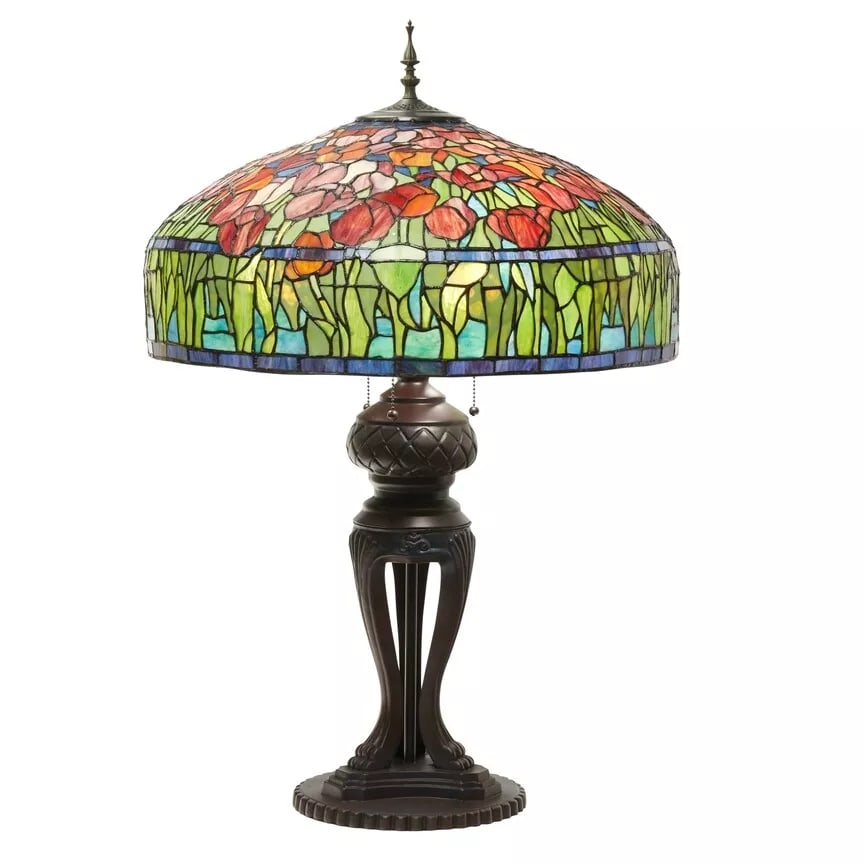 33.25"H Tulip Stained Glass Table Lamp (1 of 14)