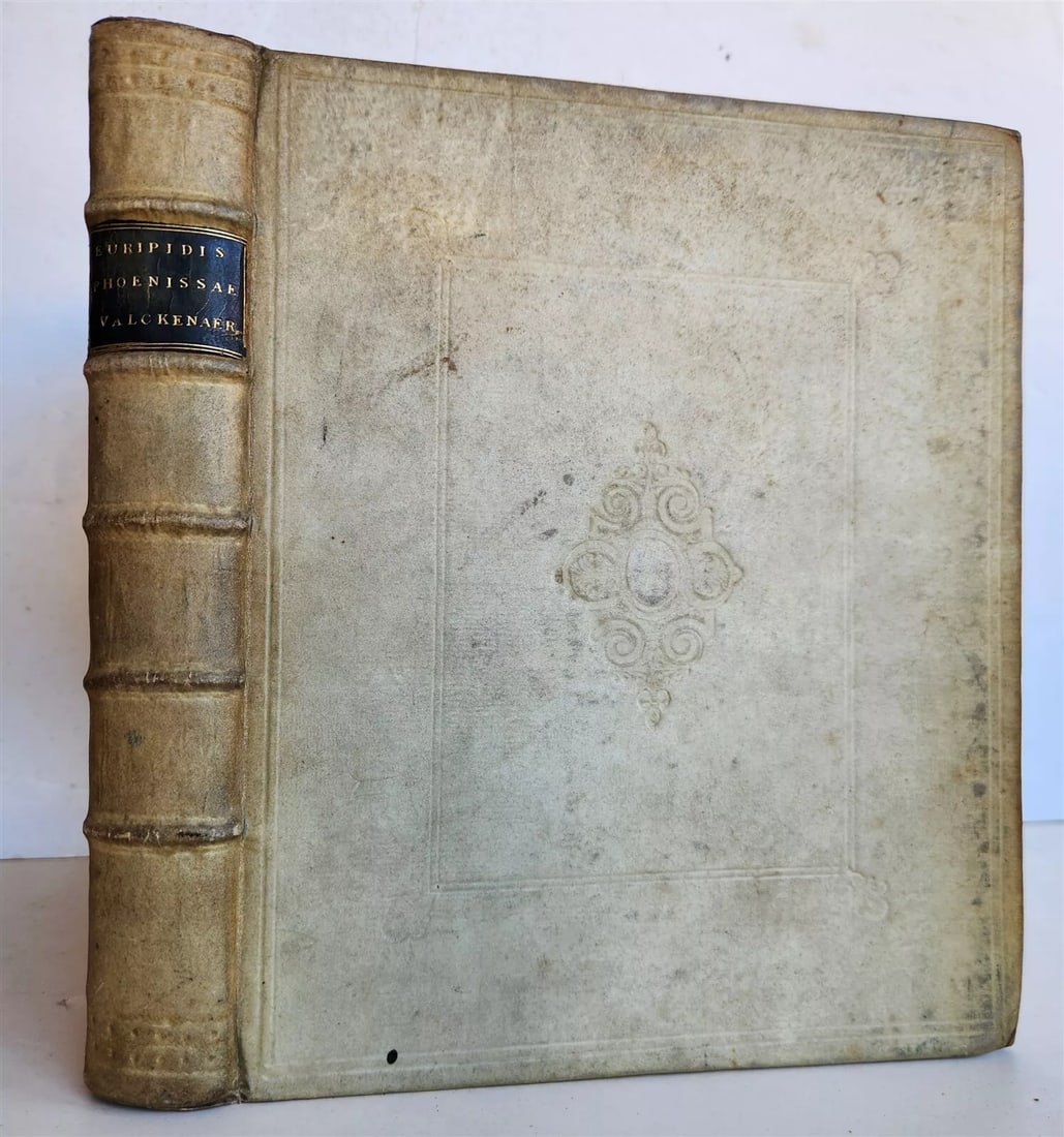 1802 EURIPIDES TRAGEDIES Tragoedia Phoenissae antique GREEK & LATIN VELLUM FOLIO (1 of 18)