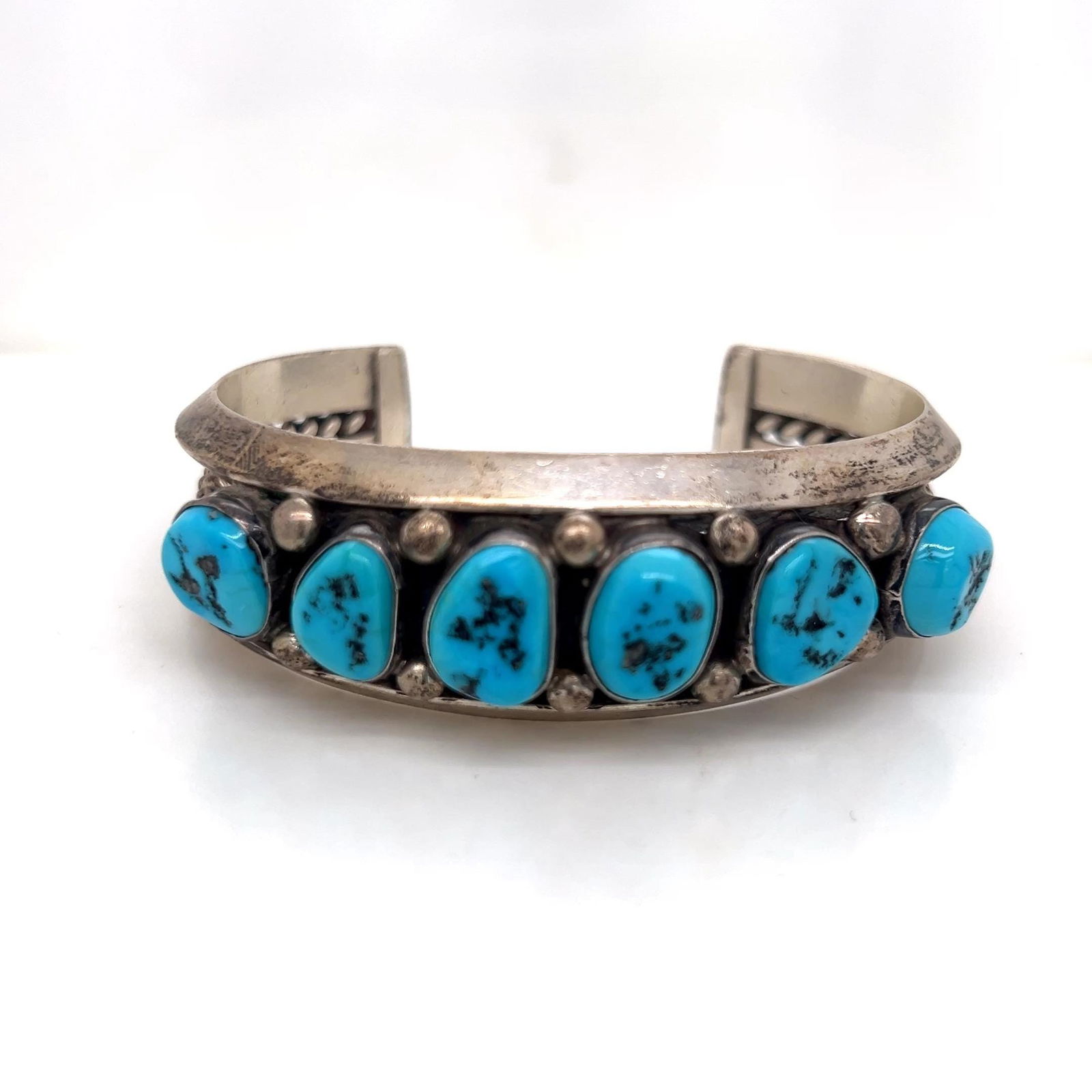 Vintage sterling silver Turquoise Navajo bracelet (1 of 9)